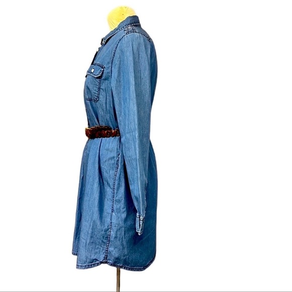 Per Se Anthropologie Shirt Dress Casual Business Minimalist Versatile Blue L - Picture 2 of 11